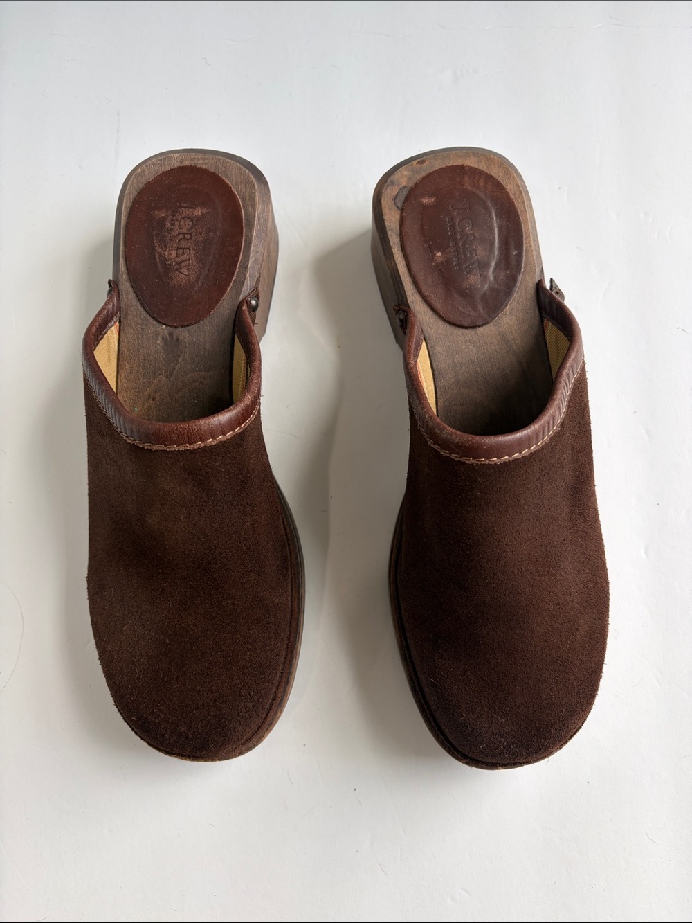 Vintage J. Crew Brown Suede Slip-On Clogs